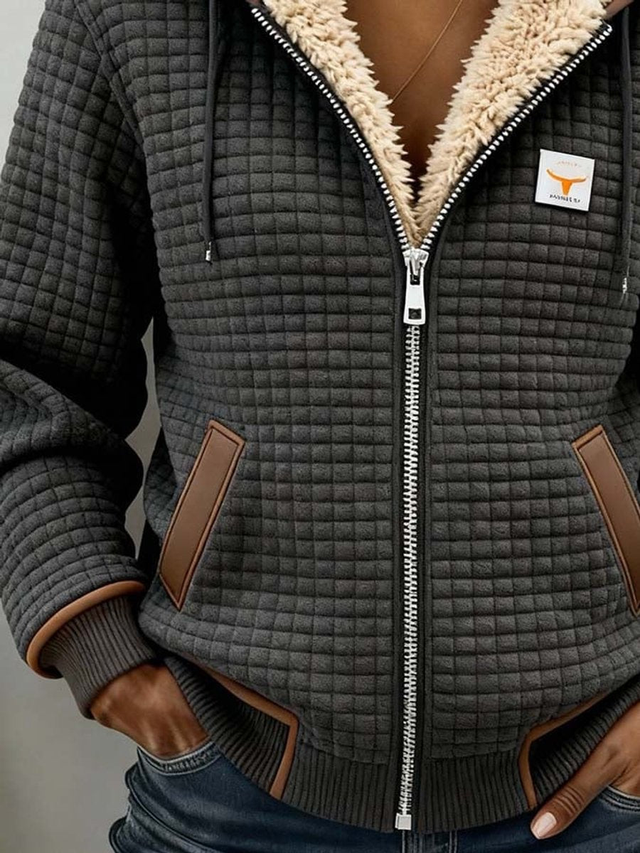 Gina | Women's Sherpa-Lined Quilted Jacket Full-Zip Hooded Fleece
